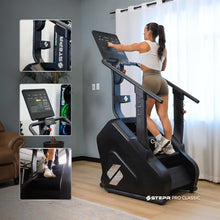 Load image into Gallery viewer, STEPR PRO Classic Stair Master with LED Touchscreen, Commercial Grade Stairmaster Machine for Home, 190 Steps/Min, Resistance Band Attachments, 400 lb Capacity
