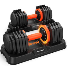 Load image into Gallery viewer, 2026 Updated Adjustable Dumbbell Set of 2, 10-in-1 Weights Dumbbell Set with Storage Box, 50lbs/25lbs
