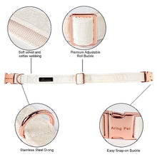 Load image into Gallery viewer, ARING PET Bowtie Dog Collar-Velvet Dog Collars with Detachable Bowtie, White Wedding Soft Dog Collar,Large.
