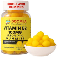 Load image into Gallery viewer, Doc Mila Vitamin B2 100mg Gummies for Adults and Kids - Riboflavin 100 mg Gummy - VIT B2 Supplements

