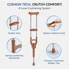 Load image into Gallery viewer, Loyoda Adjustable &amp; Shock-Absorbing Crutch with Dual Height Adjustment
