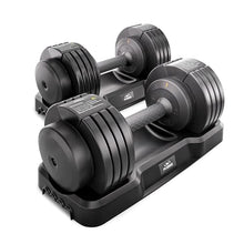 Load image into Gallery viewer, FLYBIRD Adjustable Dumbbell Set of 2, 5-IN-1 Fast Adjustable Weights Dumbbell Set for Home Gym Exercise &amp; Fitness, Fast Change Weights with Anti-Slip Handle, Multiweight Options for Full Body Workout Suitable Men/Women(55LBx2)
