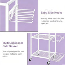 Load image into Gallery viewer, HASAKIESAA Weight Cart Home Gym Storage Rack with Wheels for Dumbbells
