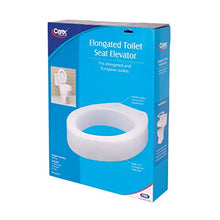 Load image into Gallery viewer, Carex Toilet Seat Riser, Elongated Raised Toilet Seat Adds 3.5 inches to Toilet Height, for Assistance Bending or Sitting
