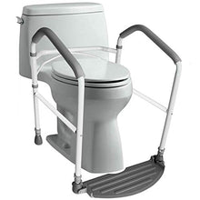 Load image into Gallery viewer, RMS Toilet Safety Frame &amp; Rail - Folding &amp; Portable Bathroom Toilet Safety Rails - Handrail Toilet Bars with Adjustable Height (White)
