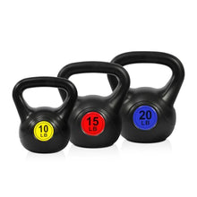Load image into Gallery viewer, Fitvids Kettlebell Sets 3 Piece 5/15/20LB Strength Training KettleBells Weight Set, Black
