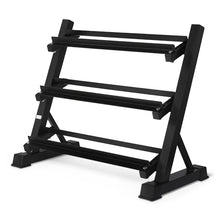Load image into Gallery viewer, Amazon Basics 3-Tier Adjustable Dumbbell Weight Rack, Sturdy Steel Stand Only, Black
