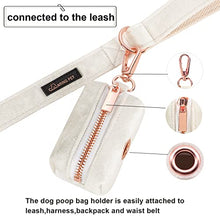 Load image into Gallery viewer, ARING PET Velvet Dog Waste Bag Holder, White Doggy Poop Bags Dispenser Attach to Any Leashes, Portable Washable Pet Waste Pouch Dispenser with Metal Zipper
