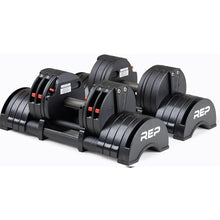 Load image into Gallery viewer, REP Fitness Adjustable Dumbbells Set - Quickdraw, Multiple Weight Ranges, Non-Slip
