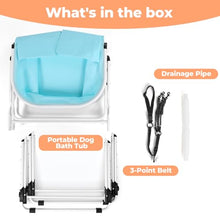 Load image into Gallery viewer, KITPLUS Portable Dog Bathtub, 5 Height Adjustable Dog Washing Station for Pet Shower and Grooming Foldable Bathing Tub with Storage &amp; Anti-Slip Design for Small Large Dogs
