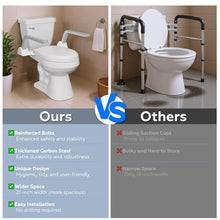 Load image into Gallery viewer, ZEAGUS Toilet Safety Rails for Seniors,500lb Heavy-Duty Toilet Safety Frame,60° Adjustable &amp; Space-Saving Toilet Assist Arms,Toilet Handles for Elderly,Disabled, and Mobility Impaired
