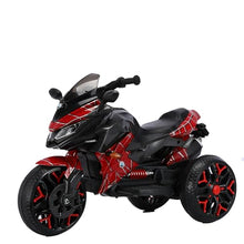 Load image into Gallery viewer, 3-Wheel Ride-On Toy Motorbike with Lighting Wheels, Music Player (Connect with Phone) and Hand Drive (RED)
