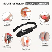 Load image into Gallery viewer, DMoose Fitness Foot &amp; Calf Stretcher with Adjustable Padded Stretching Strap for Plantar Fasciitis, Hamstring, Heel Spurs and Achilles Tendonitis Relief - Yoga Leg Stretch Strap for Flexibility
