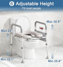 Load image into Gallery viewer, Soundfuse Toilet Seat Riser for Seniors, FSA HSA Eligible Raised Toilet Seat with Handles
