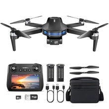 Load image into Gallery viewer, GPS Drone with EIS 2K Camera for Adults, 7.22 inch Screen on Remote Controller, 64 Mins Flight, Long Range Transmission, 3 Speed Adjustable, Follow Me, AI Track, AI Night Shot, Auto Return, Lightweight and Foldable RC Drones for Beginner Toy Gifts, Under
