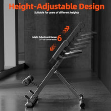 Load image into Gallery viewer, FITKS360 Roman Chair Hyperextension Bench – Adjustable Back Extension Machine for Glutes, Hamstrings &amp; Lower Back – Foldable Multi-Purpose Workout Equipment for Home Gym (Black（Big Pad）)
