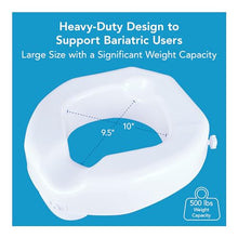 Load image into Gallery viewer, Carex Raised Toilet Seat with Extra Wide Opening - Toilet Seat Riser and Handicap Toilet Seat, White, 1 Count
