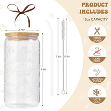 Load image into Gallery viewer, Dachshund Gift for Women, Funny Wiener Dog Gifts Glass Cup with Lid &amp; Straw Coffee &amp; Smoothie Tumbler for Weenie Lovers Dog Owners Pet Moms Wife teens Friend Sister for Mother’s Day Birthday

