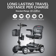 Load image into Gallery viewer, Metro Mobility 4 Wheel Folding Mobility Scooter for Adults - 300 lbs Capacity Powered Mobility Scooters for Seniors, Travel - Long Range Power Extended Battery with Comfortable Larger Legroom - Gray
