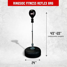 Load image into Gallery viewer, Ringside Fitness Reflex Bag, Dipped Foam Top, Ideal for Boxing, MMA, Muay Thai, and More, Punching Bag Stand with Plastic Base and Chrome Spring, Adjustable Height, 49"–69"
