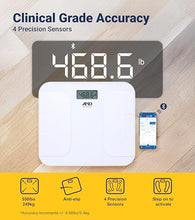 Load image into Gallery viewer, A&amp;D Medical Digital Body Weight Scale, UC-356BLE Bluetooth Bathroom Weight Machine, UltraWide Platform and Large Display, Syncs with A&amp;D App,550lb (249kg), Batteries Included, White
