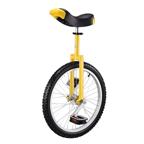 20 Inch Outdoor Unicycle Balance Exercise Fun Bike Fitness Scooter Circus, Adjustable Seat, Loads 150kg(Yellow,20 inch)