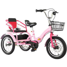 Load image into Gallery viewer, Folding Tricycle, Rickshaw trikes with Pedals,3 Wheels Bicycle with Back seat, Cruiser Bike for Hanging Out, Dual Brakes,
