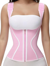 Load image into Gallery viewer, SHAPSHE Waist Trainer for Women, Tummy Control Sports Girdle, Pink-hook Strap -3XL

