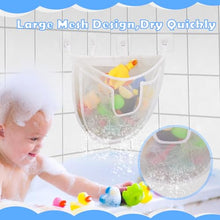 Load image into Gallery viewer, DOCMON Bath Toy Storage, Large Capacity Bath Toy Holder with Bottom Zipper, Quick Release Bathtub Toy Storage with Large Pocket, Corner Mesh Bath Toy Organizer Basket Bin for Bathroom Toys - White
