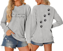 Load image into Gallery viewer, BEJUYOE Sorry I'm Late I Saw A Dog Sweatshirt Women Funny Dog Lover Shirt Casual Crew Neck Long Sleeve Pullovers Lightweight
