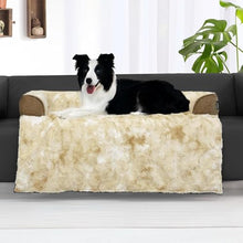 Load image into Gallery viewer, blunique Calming Dog Couch Bed for Large Dogs, 41 x 37 inch Waterproof Removable Dogs Mat Couch Cover for Furniture Protector, Non-Slip Fluffy Pelsbarn Dog Bed for Couch, Sofa, Outdoor - Tie-Dye Khaki
