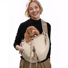 Load image into Gallery viewer, Dog Carrier Sling,Dog Carriers for Small Dogs &amp; Cats Up to 20lbs,Puppy Carrying Backpack Pet Purse with Pockets,Adjustable Shoulder Strap,Hands Free for Travel (Beige)
