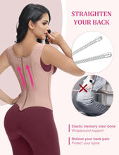 Load image into Gallery viewer, SHAPSHE Waist Trainer for Women, Tummy Control Sports Girdle, Rosy Brown-short Torso L
