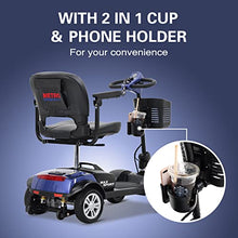 Load image into Gallery viewer, Metro Mobility 4 Wheel Motorized Scooter for Adults - 300 lbs Capacity Powered Mobility Scooters for Seniors, Travel - Sliding Swivel Seat with Flip-up Armrests &amp; Easy Disassembly - Blue
