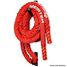 Load image into Gallery viewer, Meister Beast Professional Sheathed Battle Rope for Strength &amp; Conditioning Gym Workouts - 2.5" Diameter - Red
