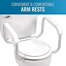 Load image into Gallery viewer, DMI Toilet Safety Rails Toilet Handles for The Elderly Toilet Safety Handrails Frame Easy Assembly with no Tools, White
