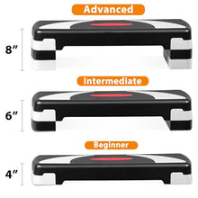 Load image into Gallery viewer, Smartxchoices 30'' Aerobics Stepper Workout Step Platform with 4" - 6" - 8" Adjustable Risers, Fitness Exercise Workout

