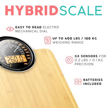 Load image into Gallery viewer, Thick Tempered Glass - Extra Large Display - Easy to Read Digital Bathroom Scale - New - Wood
