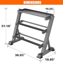 Load image into Gallery viewer, CHICAURA Heavy Duty 3 Tier Dumbbell Rack Stand, 1200LBS Weight Rack for Dumbbell -Stand Only
