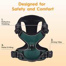 Load image into Gallery viewer, No Pull Dog Harness, No-Choke Soft Padded Reflective Dog Vest Harness with Front Clip &amp; Top Handle, 2 Quick-Release Buckles, Adjustable for Small Medium Large Dogs
