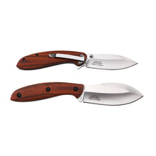 Load image into Gallery viewer, Elk Ridge Hunting 2 Piece Knife Set, Wood Handle, Fixed Blade and Folding Knife, 7.85" and 8.00" Overall Length, Includes Nylon Sheath, ER-SET111BN
