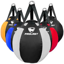 Load image into Gallery viewer, PROLAST Wrecking Ball Heavy Punching Bag for Adults, Hook and Uppercut, Body Snatcher, Boxing, MMA, Muay Thai Training Equipment, Unfilled, 65 lbs, Rhino White
