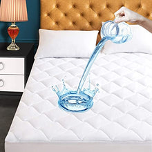 Load image into Gallery viewer, Cal King Size Quilted Fitted Mattress Pad, Waterproof Breathable Cooling Mattress Protector, Stretches up to 21 Inches Deep Pocket Hollow Cotton Alternative Filling Noiseless Mattress Cover
