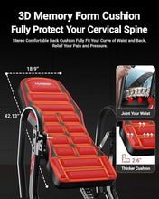 Load image into Gallery viewer, HARISON Inversion Table for Back Pain Relief - Decompression Back Stretcher, 350LBS Capacity Strength Training Inversion Equipment, Decompression Table with Safe Belt &amp; Comfortable Ankle Holders
