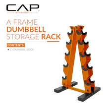 Load image into Gallery viewer, CAP A-Frame Dumbbell Hand Weight Vertical Storage Rack - Orange
