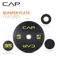 Load image into Gallery viewer, CAP Barbell 160 lb Economy Olympic Weight Set with 7ft Chrome Barbell &amp; Black Bumper Plates
