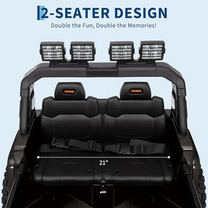 24V Ride On Toys for Big Kids, Extend Car Body, 2 Seater Ride On Toys with Remote Control, Black