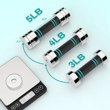 Load image into Gallery viewer, LIFERUN 5lb Steel Adjustable Dumbbell Set of 2, Free Weights Dumbbells Set, Non-Slip and Comfortable Foam Handle, Adjustable Dumbbells Weights Set for Home Gym Office Exercise
