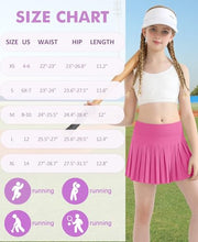 Load image into Gallery viewer, DOCUMO Pleated Skirts for Girls with Pocket Shorts Girls Athletic Golf Tennis Skorts Hight Waisted Skirts for Running Casual (Hot Pink, Medium)
