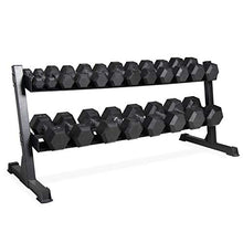 Load image into Gallery viewer, CAP Barbell 550 LB Dumbbell Set with 2-Tier Rack, Rubber Hex Weights Dumbbells Set
